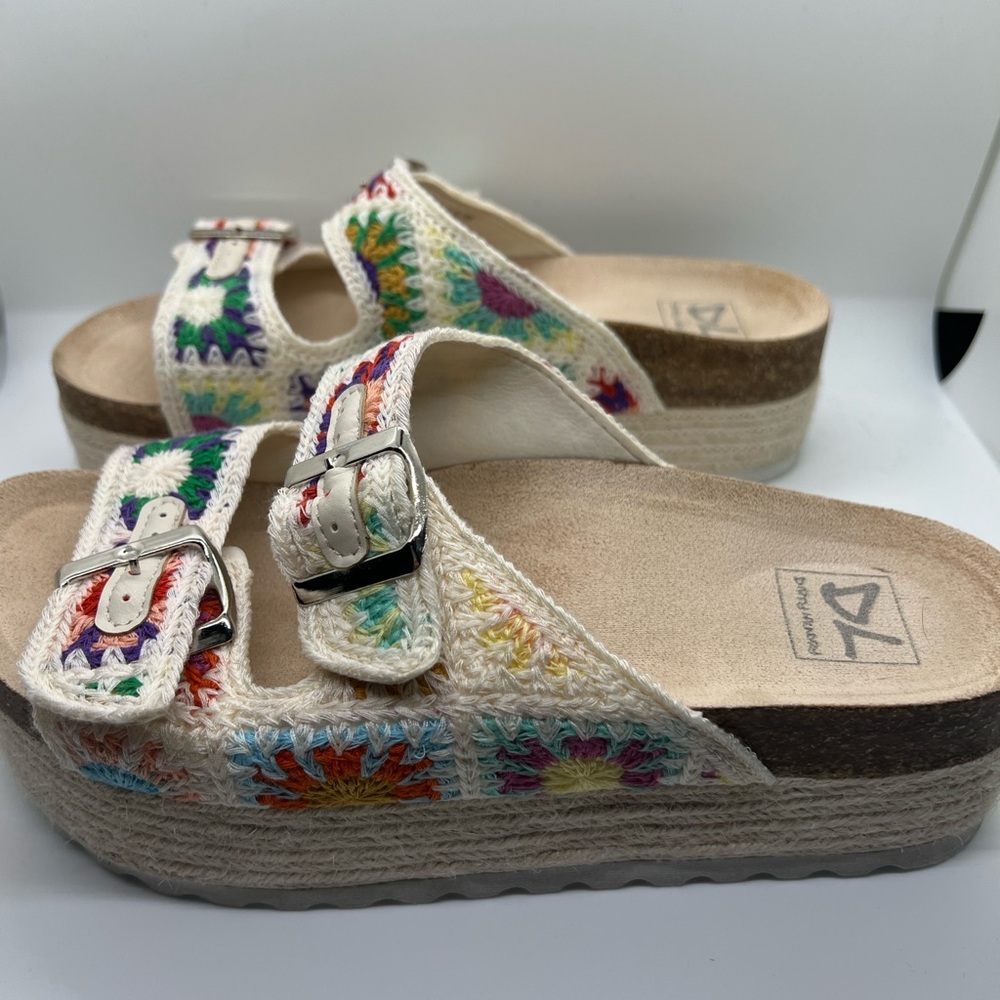 Excellent Condition Dirty Laundry Crochet Platform Slide Sandals  - Size 7.5 - Picture 5 of 6